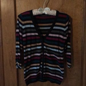 Striped cardigan.